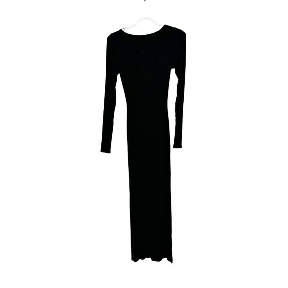 Skims Soft Lounge Long Sleeve Maxi Dress in Onyx Black Size Small - Picture 5 of 7